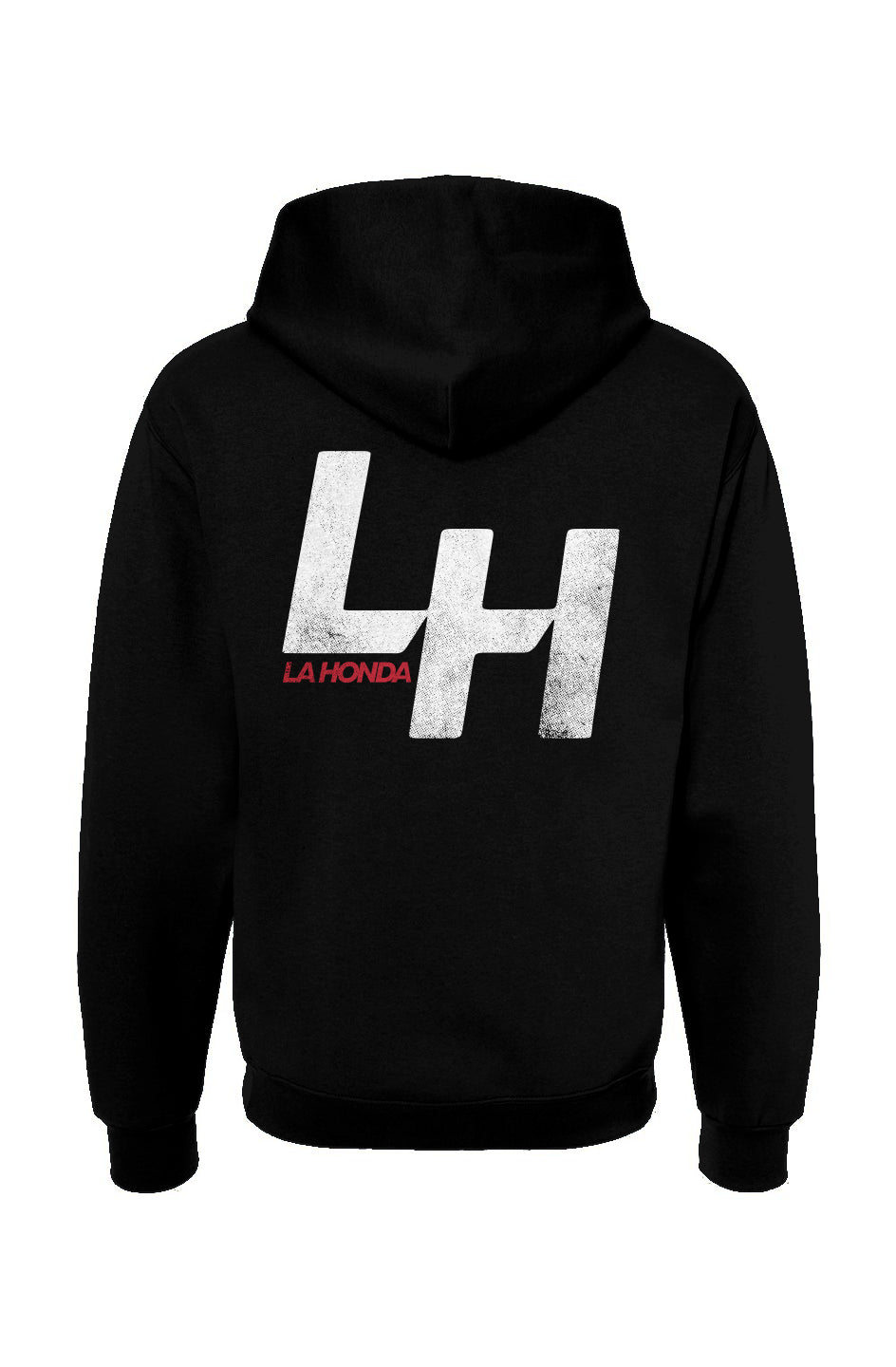 La Honda Shift pattern design on back of hooded sweatshirt