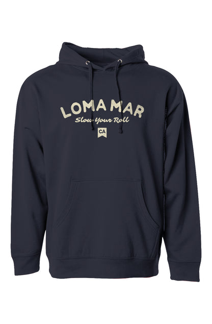 Loma Mar "Slow Your Roll" navy blue hooded sweatshirt