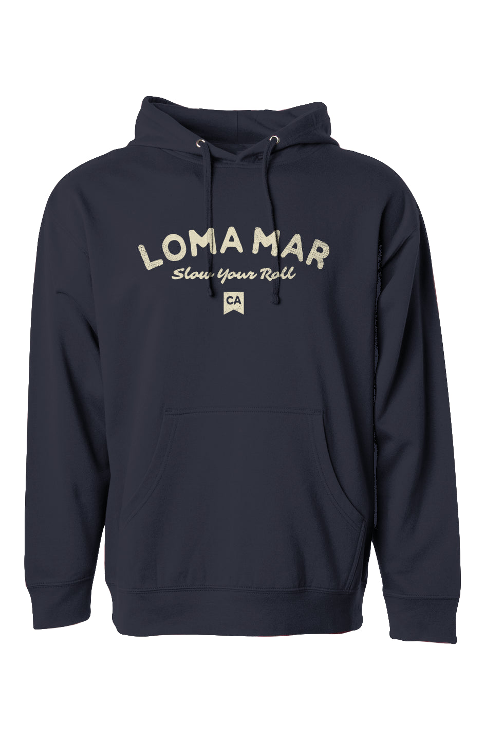 Loma Mar "Slow Your Roll" navy blue hooded sweatshirt