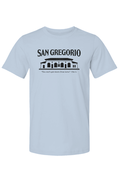 Short sleeve t-shirt with San Gregorio General Store design printed on chest