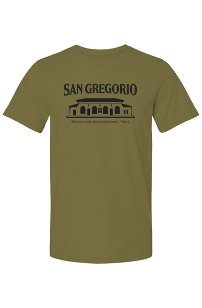 Short sleeve t-shirt with San Gregorio General Store design printed on chest
