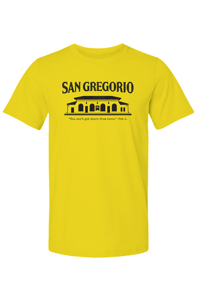 Short sleeve t-shirt with San Gregorio General Store design printed on chest