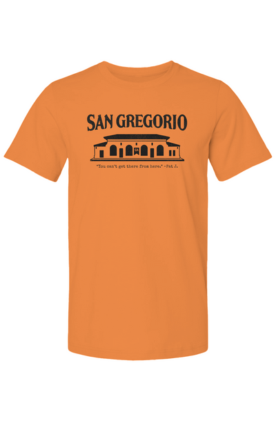 Short sleeve t-shirt with San Gregorio General Store design printed on chest