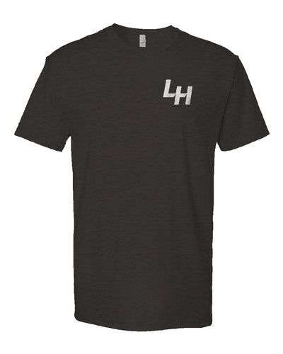 La Honda SHIFT pattern design on chest of heather short sleeve t-shirt