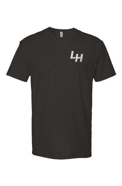 La Honda SHIFT pattern design on chest of heather short sleeve t-shirt