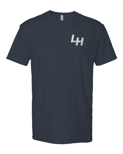 La Honda SHIFT pattern design on chest of heather short sleeve t-shirt