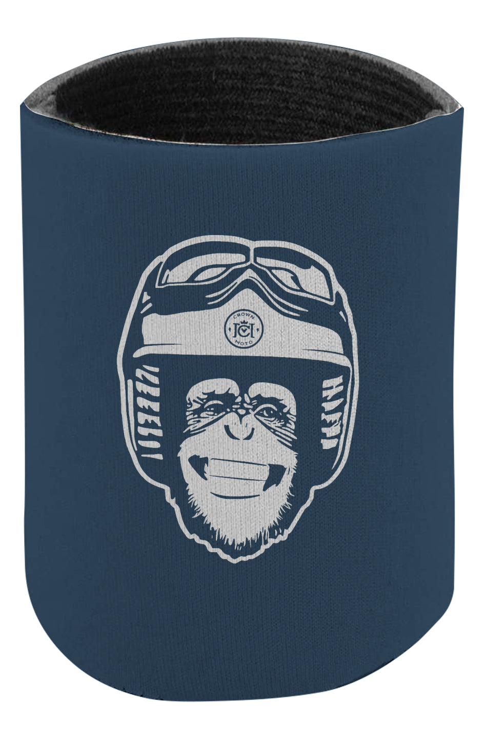 neoprene can coozy with original Moto Monkey design printed in white