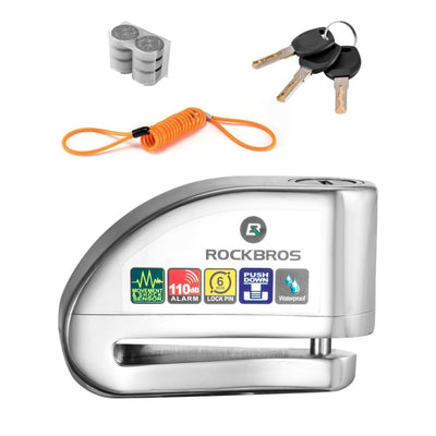 ROCKBROS Disc Brake Lock Motorcycle Alarm Lock Anti-Theft 110db Motorcycle Lock with Reminder Cable Disc Brake vehicle