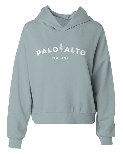 Palo Alto Native Women's Crop Hoodie in sgae green