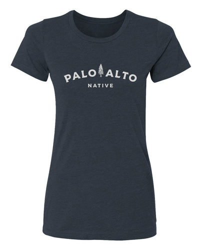 Front view of women's palo alto native t-shirt by crown moto