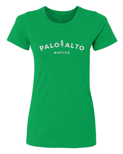Front view of women's palo alto native t-shirt by crown moto