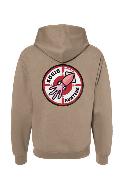 Squid Hunters motorcycle club woodside logo on back of Hooded Sweatshirt