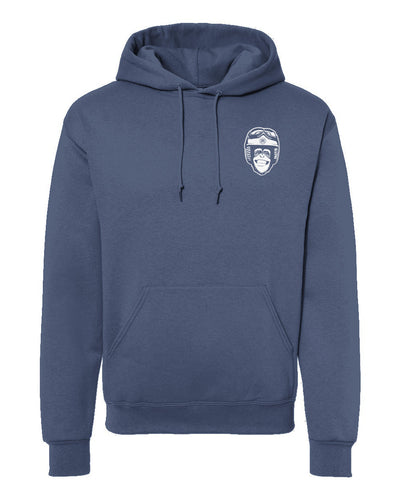 Moto Monkey hooded sweatshirt, hoodies, hoodie, monkey, chimp, chimpanzee, motorcycle riders, motorcycles, motorbikes, riders, warm, funny, humor, motorcycle lifestyle, motorcycle hoodie, original, crown moto