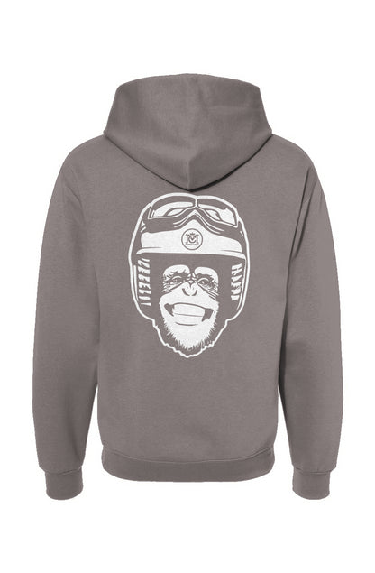 Moto Monkey hooded sweatshirt, hoodies, hoodie, monkey, chimp, chimpanzee, motorcycle riders, motorcycles, motorbikes, riders, warm, funny, humor, motorcycle lifestyle, motorcycle hoodie, original, crown moto