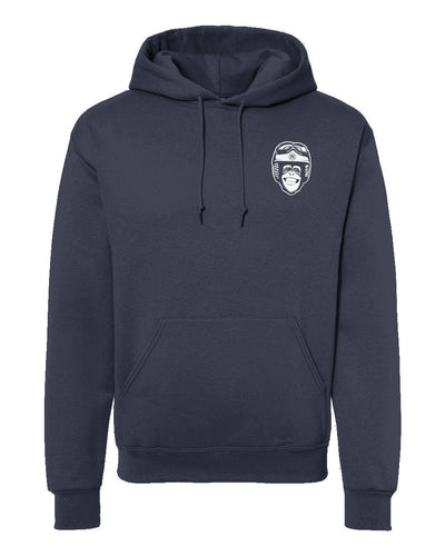 Moto Monkey hooded sweatshirt, hoodies, hoodie, monkey, chimp, chimpanzee, motorcycle riders, motorcycles, motorbikes, riders, warm, funny, humor, motorcycle lifestyle, motorcycle hoodie, original, crown moto