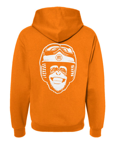 Moto Monkey hooded sweatshirt, hoodies, hoodie, monkey, chimp, chimpanzee, motorcycle riders, motorcycles, motorbikes, riders, warm, funny, humor, motorcycle lifestyle, motorcycle hoodie, original, crown moto