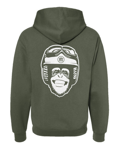 Moto Monkey hooded sweatshirt, hoodies, hoodie, monkey, chimp, chimpanzee, motorcycle riders, motorcycles, motorbikes, riders, warm, funny, humor, motorcycle lifestyle, motorcycle hoodie, original, crown moto