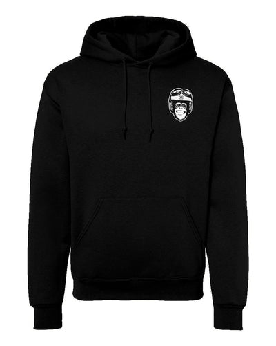 Moto Monkey hooded sweatshirt, hoodies, hoodie, monkey, chimp, chimpanzee, motorcycle riders, motorcycles, motorbikes, riders, warm, funny, humor, motorcycle lifestyle, motorcycle hoodie, original, crown moto