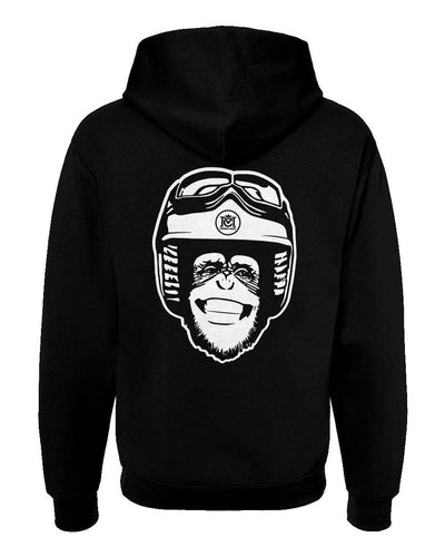 Moto Monkey hooded sweatshirt, hoodies, hoodie, monkey, chimp, chimpanzee, motorcycle riders, motorcycles, motorbikes, riders, warm, funny, humor, motorcycle lifestyle, motorcycle hoodie, original, crown moto