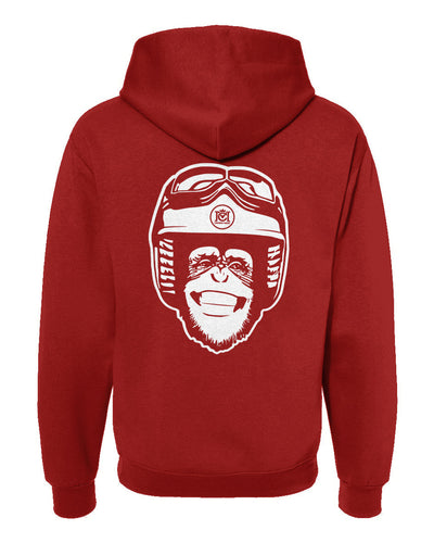 Moto Monkey hooded sweatshirt, hoodies, hoodie, monkey, chimp, chimpanzee, motorcycle riders, motorcycles, motorbikes, riders, warm, funny, humor, motorcycle lifestyle, motorcycle hoodie, original, crown moto
