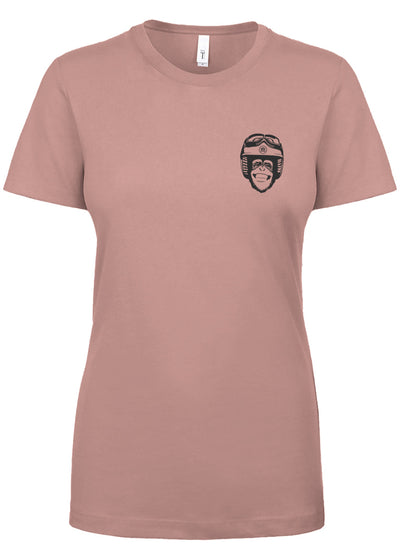 Moto Monkey Women's T-Shirt, women who ride, motorcycles, motorbikes, chimpanzee, riders, silly, funny, humor, motorcycle shirts, women's