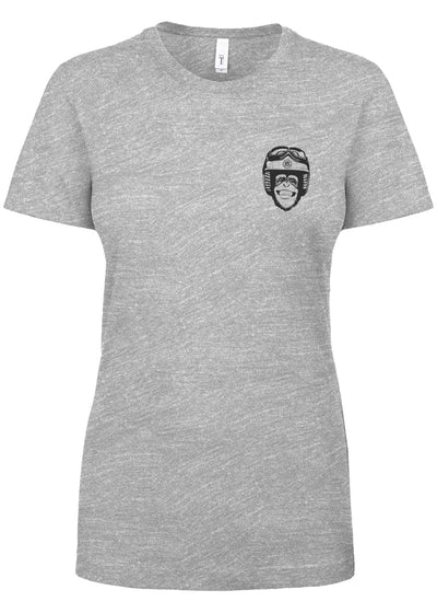 Moto Monkey Women's T-Shirt, women who ride, motorcycles, motorbikes, chimpanzee, riders, silly, funny, humor, motorcycle shirts, women's
