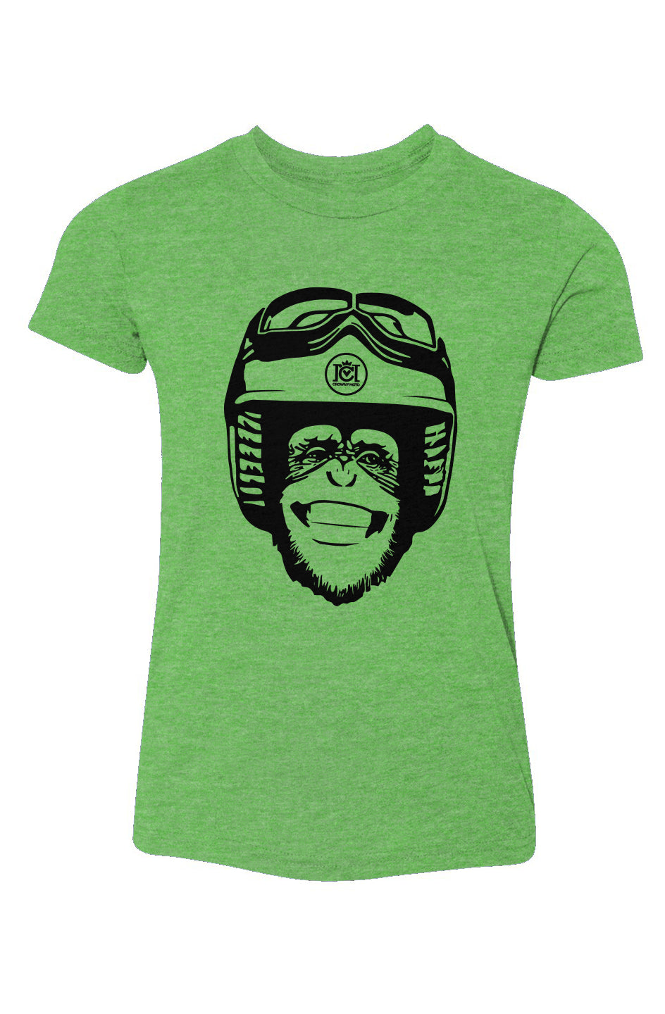 Moto Monkey Youth T-Shirt, moto monkey, monkey, chimp, chimpanzee, motorcycles, mw, motorbike, ride, riders, youth, kids, unisex, triblend, heather, kid's t-shirt, motorcycle lifestyle, humor, funny, cute shirt