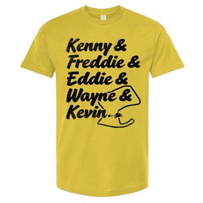 80-90 American GP Motorcycle Champions, USGP, GP Motorcycle Champions T-Shirt, kenny roberts, freddie spencer, eddie lawson, wayne rainey, kevin schwantz, 2-strokes, two stroke,  Motorcycle Champions, motogp, gp racing, motorcycle racing, champions, spain, grand prix, motorbike, track, laguna seca, monterey