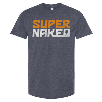 SUPERNAKED Stacked T-shirt, supernaked, super naked, crown moto, naked bikes, super duke, streetfighter, mt10, h2r, ride naked, motorcycles, motorbike, original, brand, speed triple, no fairings, t-shirt, shirt