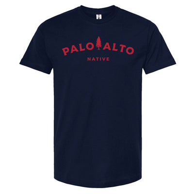 Palo Alto Native T-Shirt, shirt, unisex shirt, palo alto, silicon valley, stanford, native, university avenue, el palo alto, gunn high school, paly, historic, sf bay area