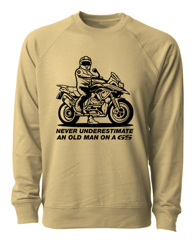 Never Underestimate an Old Man on a GS Crewneck Sweatshirt