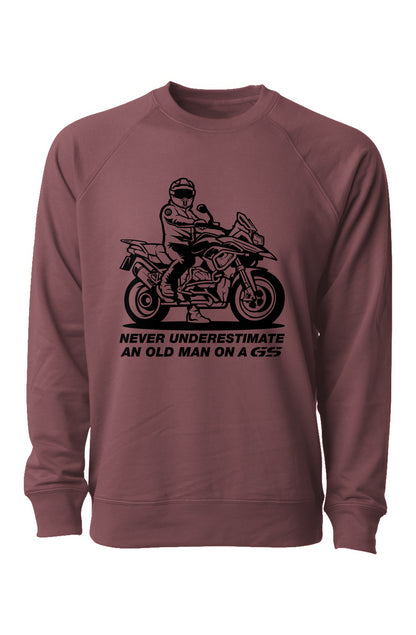 Never Underestimate an Old Man on a GS Crewneck Sweatshirt