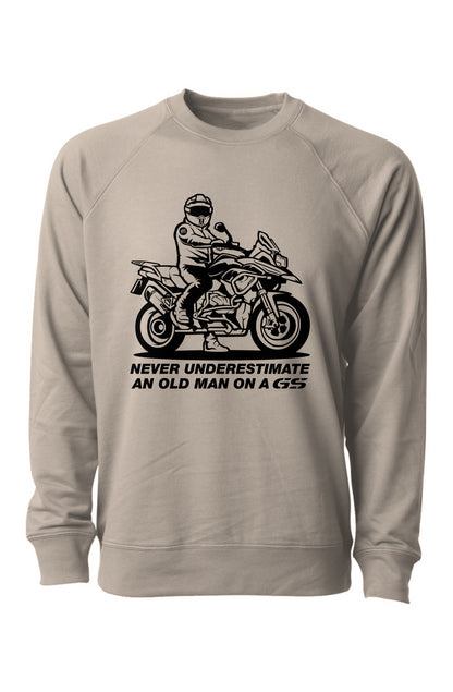 Never Underestimate an Old Man on a GS Crewneck Sweatshirt