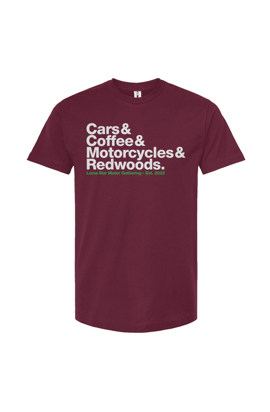 Cars & Coffee, Motorcycles & Redwoods Loma Mar Motor Gathering T-shirt