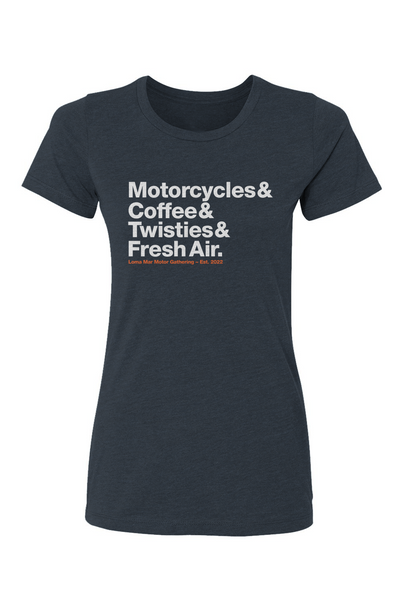Loma Mar Motor Gathering Women Motorcyclist T-Shirt