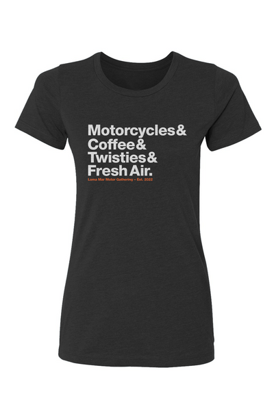 Loma Mar Motor Gathering Women Motorcyclist T-Shirt