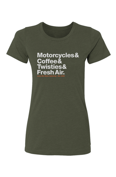 Loma Mar Motor Gathering Women Motorcyclist T-Shirt