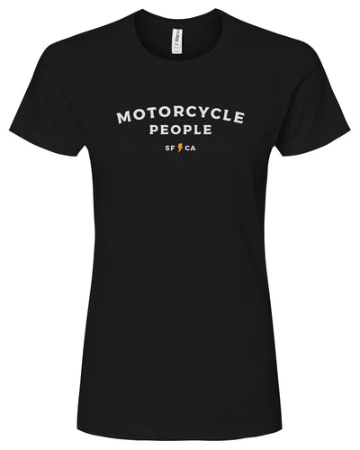 Motorcycle People SF Women's Premium Cotton T-shirt, women who ride, motorcyclists, riders, motorbikes, go ride a motorcycle, motorcycle riders, ladies, sustainable, made in usa, american cotton