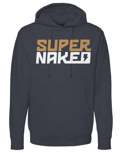 SUPERNAKED Gold & White Hoodie, naked bikes, streetfighter, super duke, mt10, ride naked, supernaked, brown hoodie, ducati streetfighter, bmw s1000r, aprilia tuono, EBR, Buell