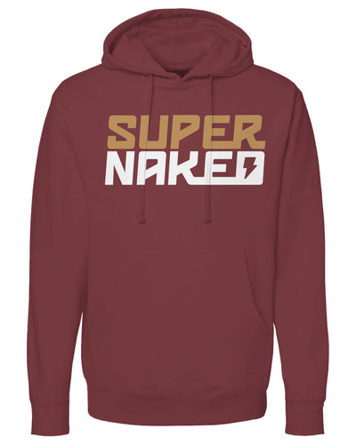 SUPERNAKED Gold & White Hoodie, naked bikes, streetfighter, super duke, mt10, ride naked, supernaked, brown hoodie, ducati streetfighter, bmw s1000r, aprilia tuono, EBR, Buell