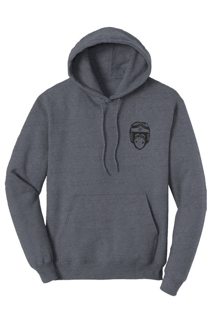 Moto Monkey Fleece Pullover Hoodie, blue, motorcycle lifestyle, motorbikes, motorcycle riders