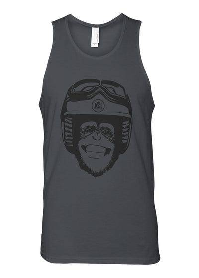 Moto Monkey Cotton Tank Top, motorcycle shirts, motorcycle lifestyle, chimp, chimpanzee, funny, tank top, summer shirt, beach wear