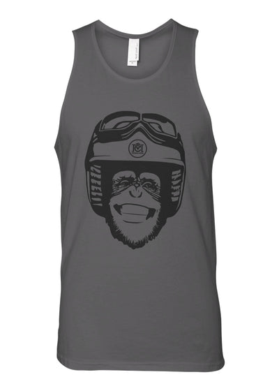 Moto Monkey Cotton Tank Top, motorcycle shirts, motorcycle lifestyle, chimp, chimpanzee, funny, tank top, summer shirt, beach wear