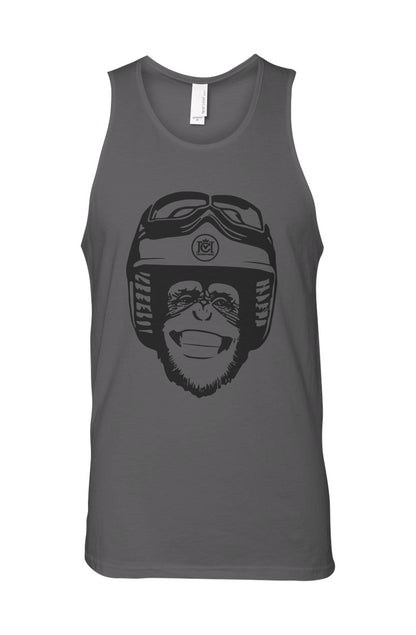 Moto Monkey Cotton Tank Top, motorcycle shirts, motorcycle lifestyle, chimp, chimpanzee, funny, tank top, summer shirt, beach wear