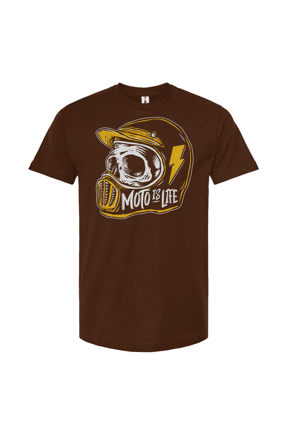 Moto is Life - Skull T-Shirt in burgundy, motorcycle lifestyle, gifts for riders, motocross, supermoto