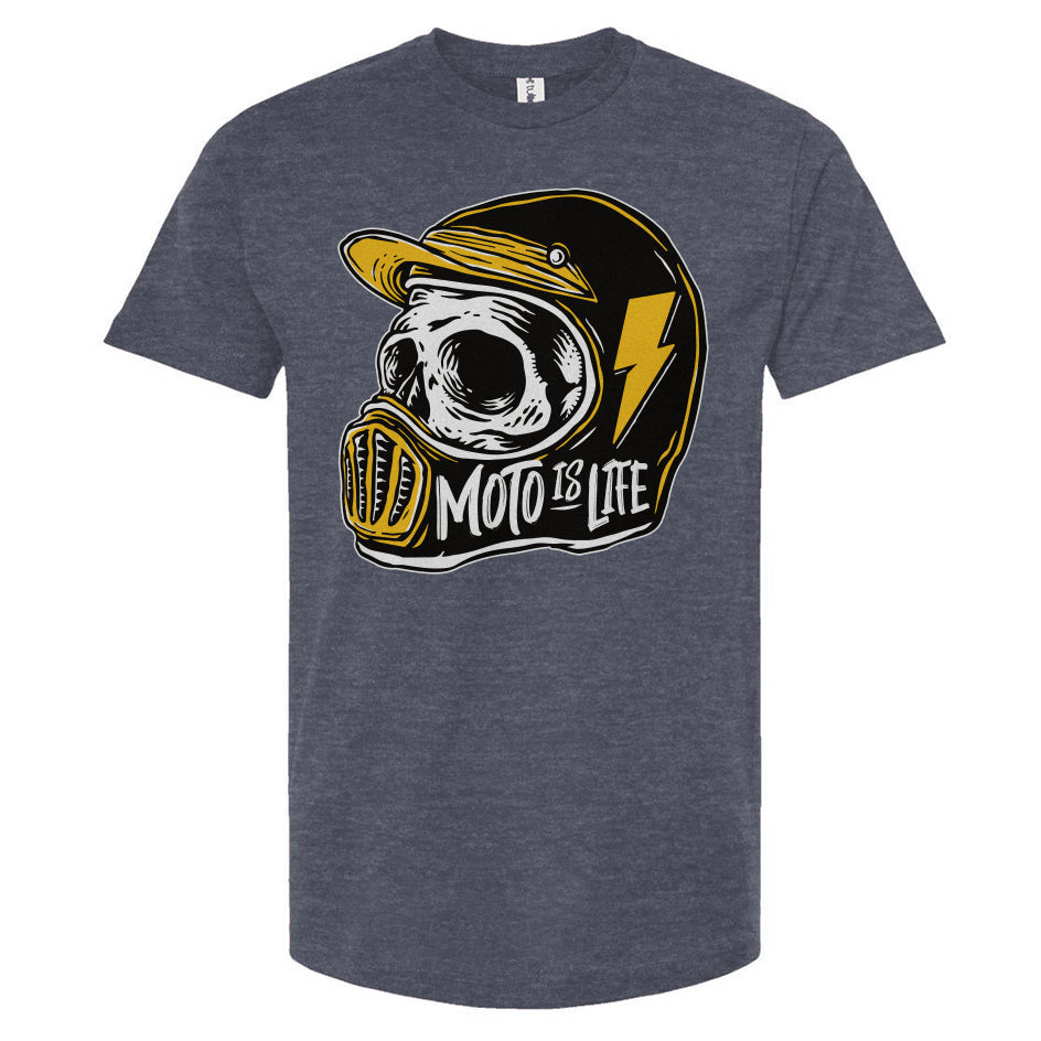 Skull & Pistons T-Shirt - Men's Motorbike Motorcycle Cafe Racer Cotton Tee