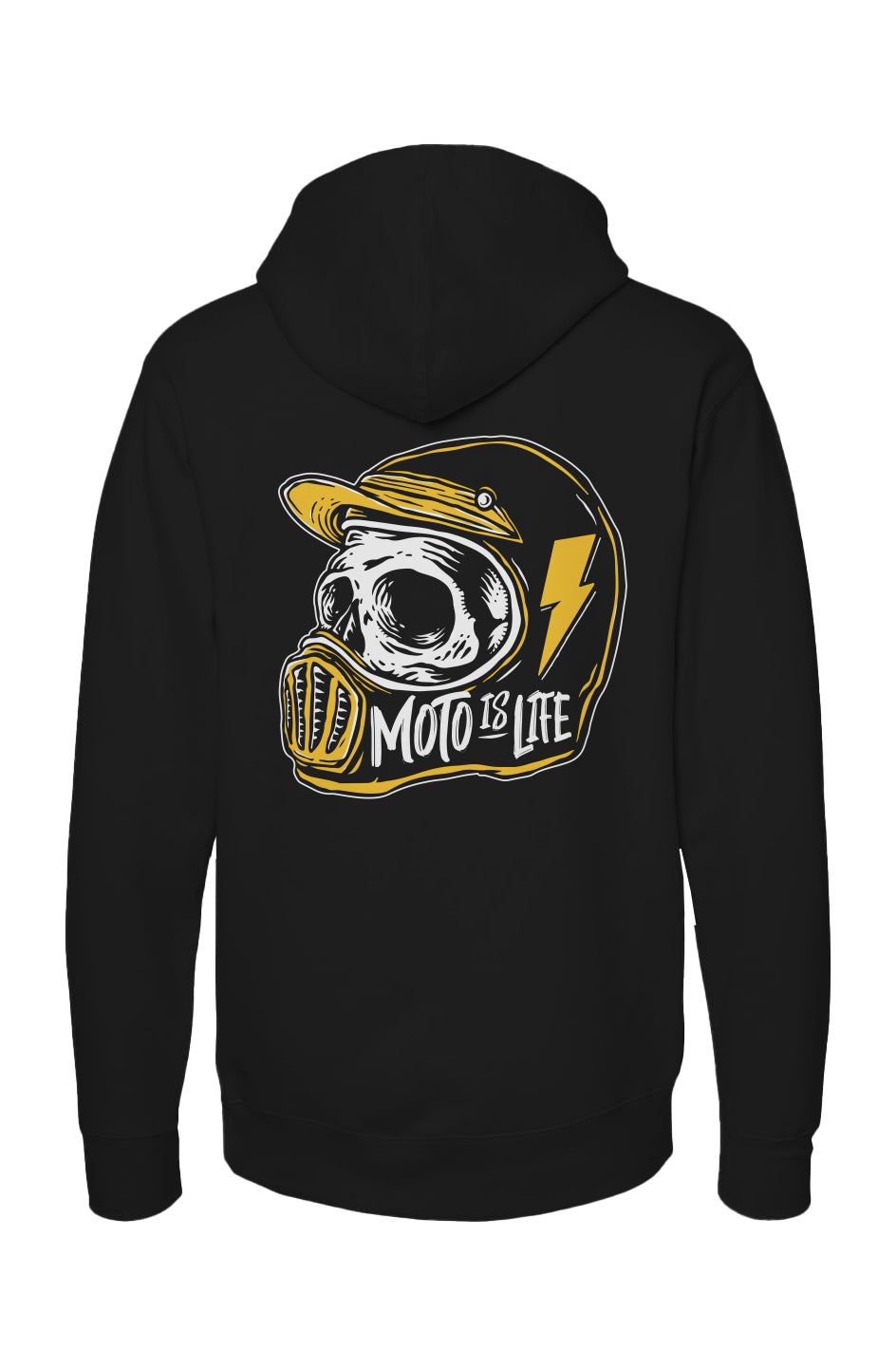 Moto is Life Skull Pullover Hoodie, motorcycle lifestyle, supermoto, mx, motocross, motorcycles, gifts for riders, skull, dirtbikes, illustration