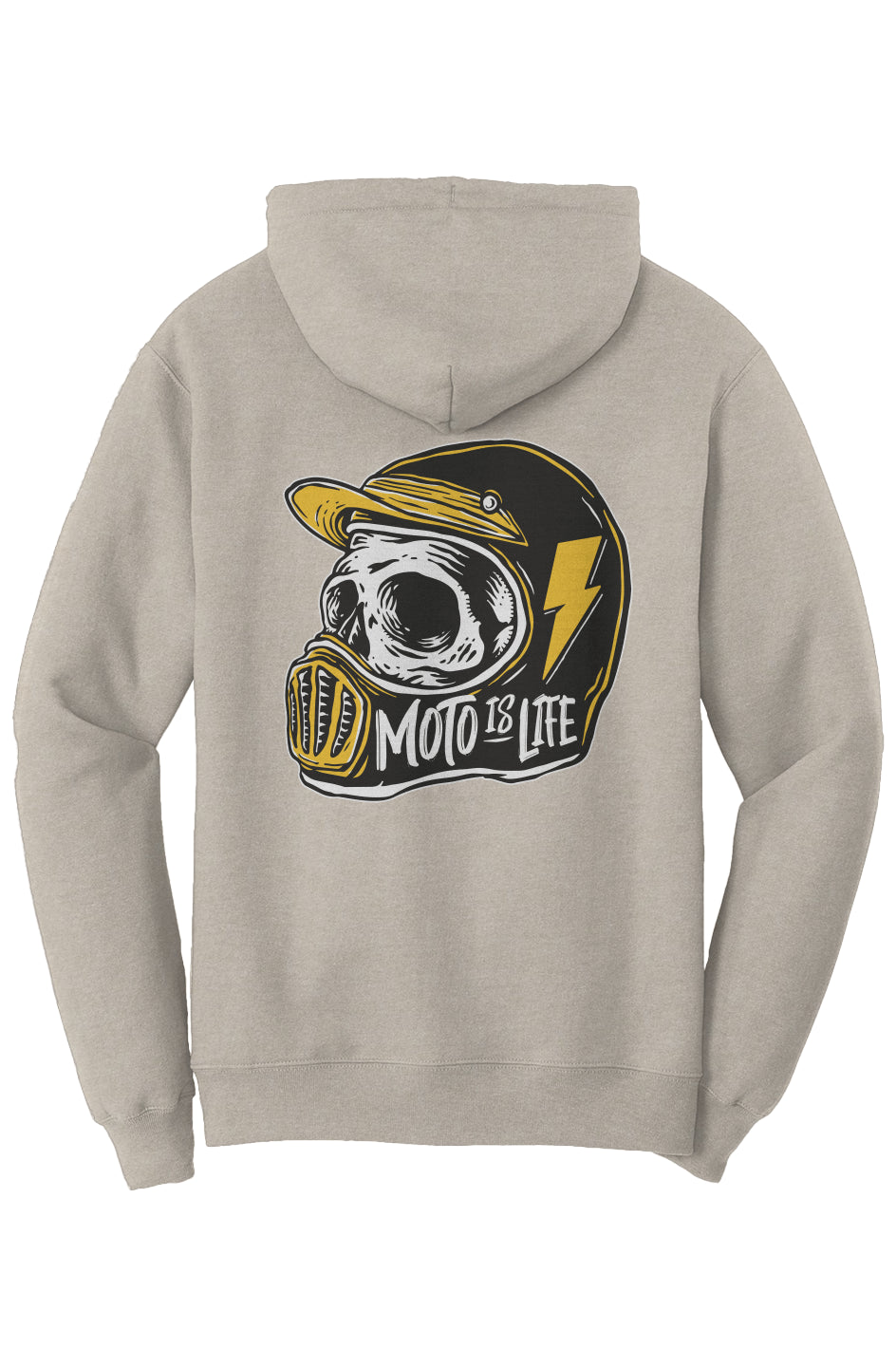 Moto is Life Solid Skull pullover hoodie, motorcycle lifestyle, moto hoodie, motocross, supermoto, skull, riders, gifts for riders, sand motorcycle hoodie