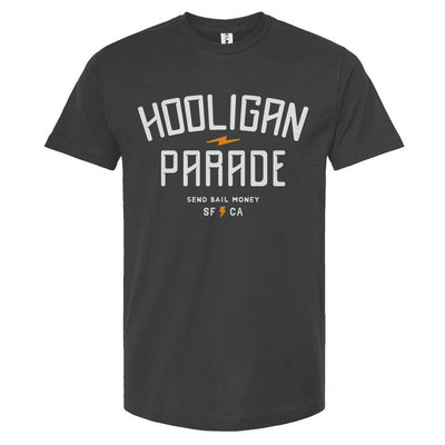 Hooligan Parade OG t-shirt, hooligans, motorcycle shirts, motorcycle lifestyle, supermoto, san francisco, sf, california, crown moto, wheelies, stoppies, endos, burnouts, speeding, lawbreakers