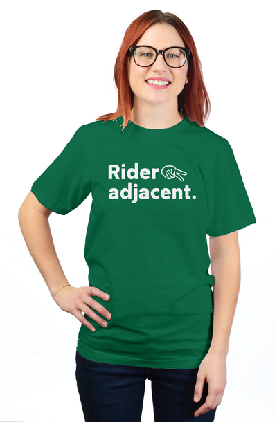 rider adjacent t-shirt, passengers, pillion, backpack, passenger, rider spouse, girlfriend, boyfriend, supporters, adjacent, funny text t-shirt, motorcycle t-shirts, wave, two fingers down, peace sign
